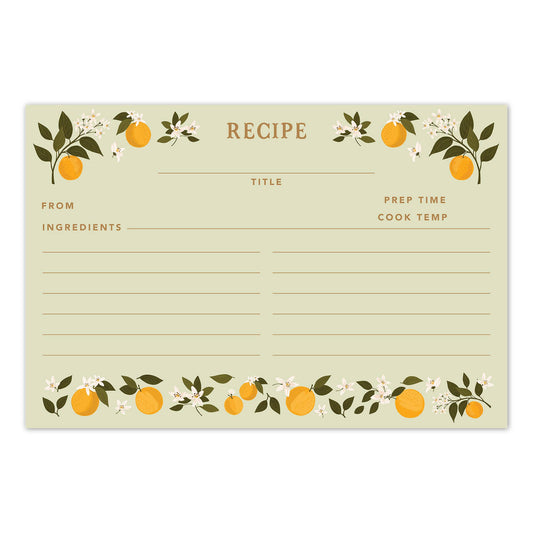 Orange Orchard Recipe Cards - Set of 50