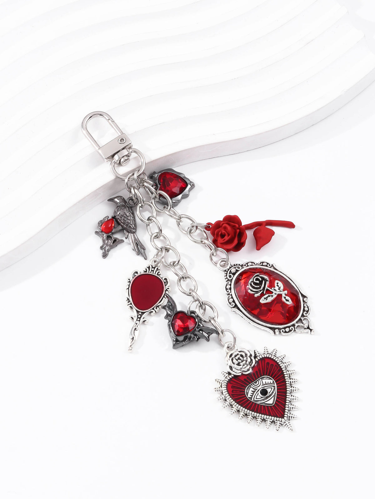 Dark Romance Kindle Charm - Dark Romance Gothic Phone Charm Hearts and Roses