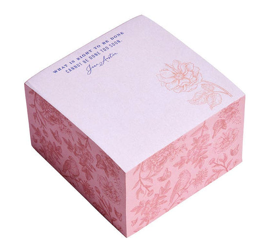 Jane Austen: What Is Right To Be Done Memo Cube Pink Notepad