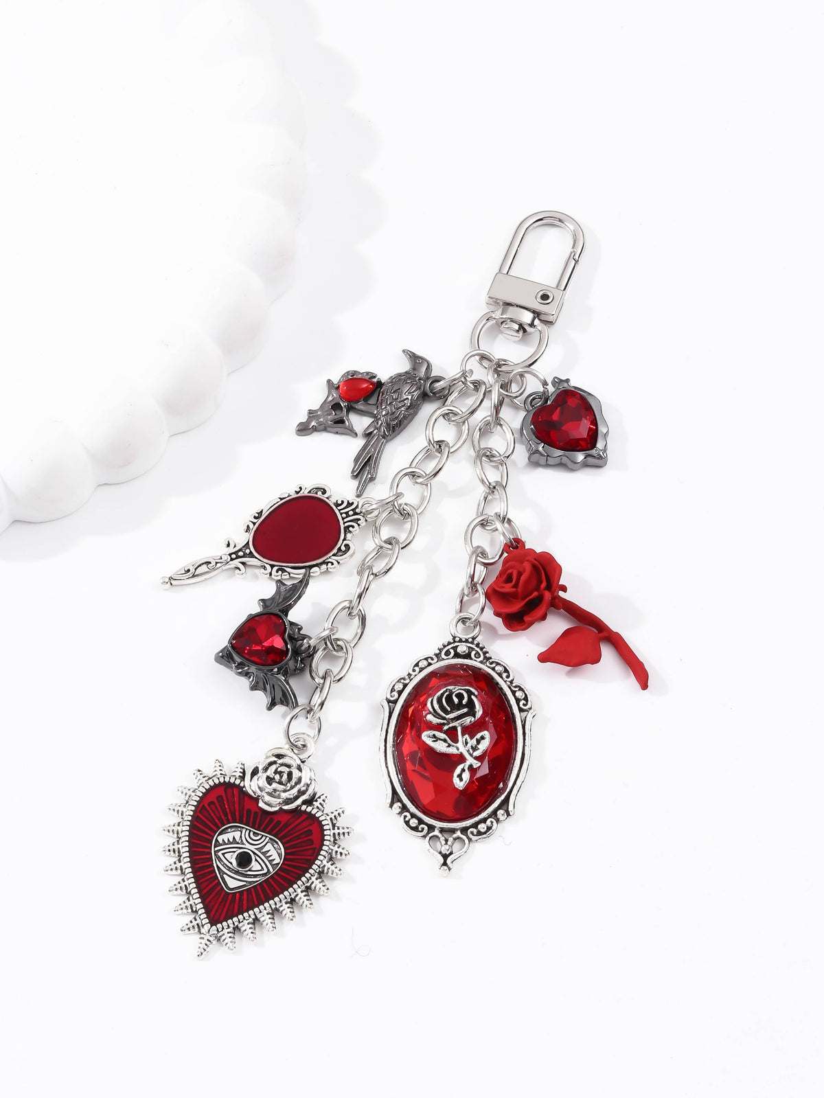 Dark Romance Kindle Charm - Dark Romance Gothic Phone Charm Hearts and Roses