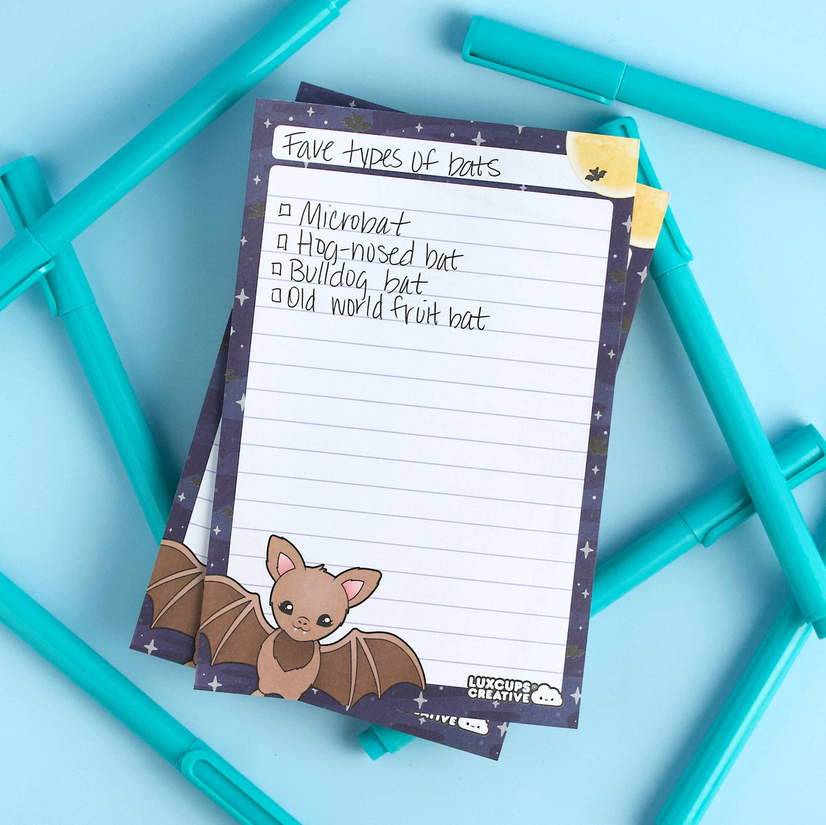 Baby Bat Notepad - 50-Page | 4”x6” | A6 | Lined