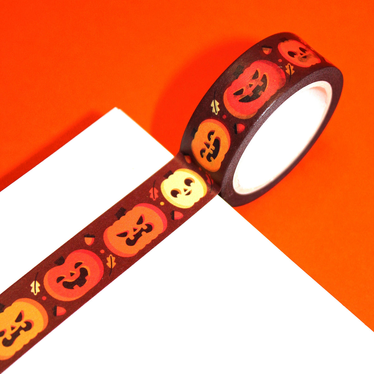 "Spunky Pumpkins" Cute Halloween Jack-o'-Lantern Washi Tape