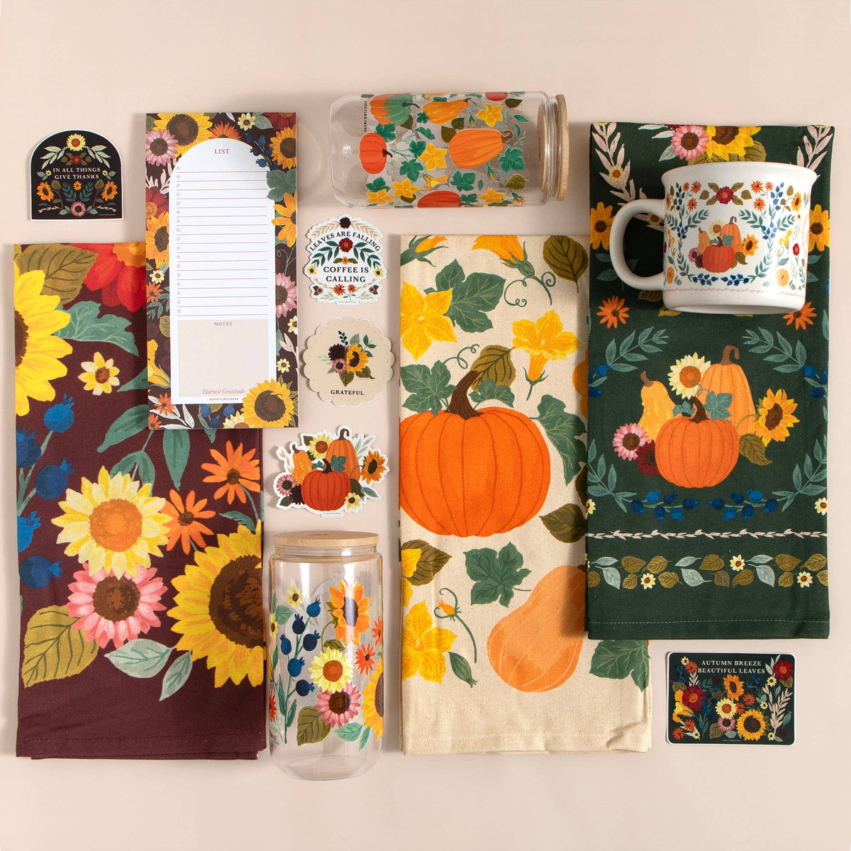 Fall Flowers Sunflowers Market List Notepad