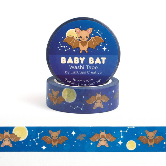 Baby Bat Washi Tape - Stationery | Decorative | Low-Tack