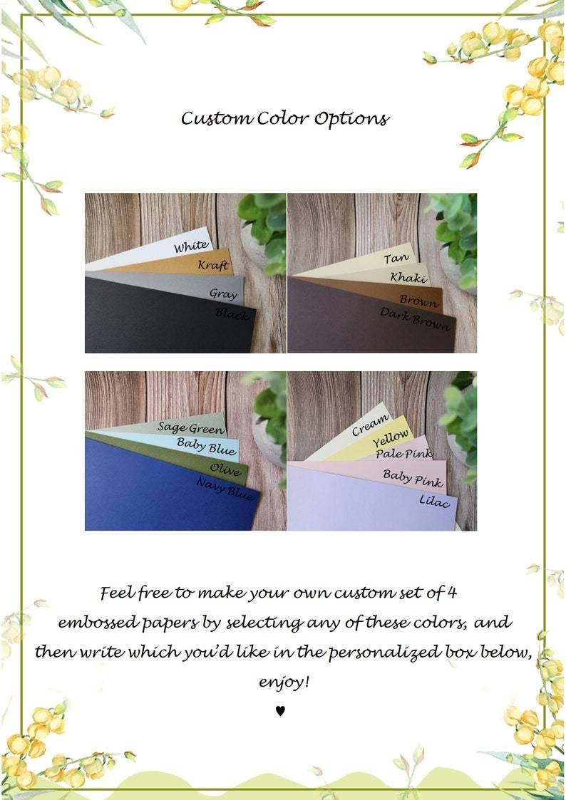 Set of 4 Lovely Embossed Papers