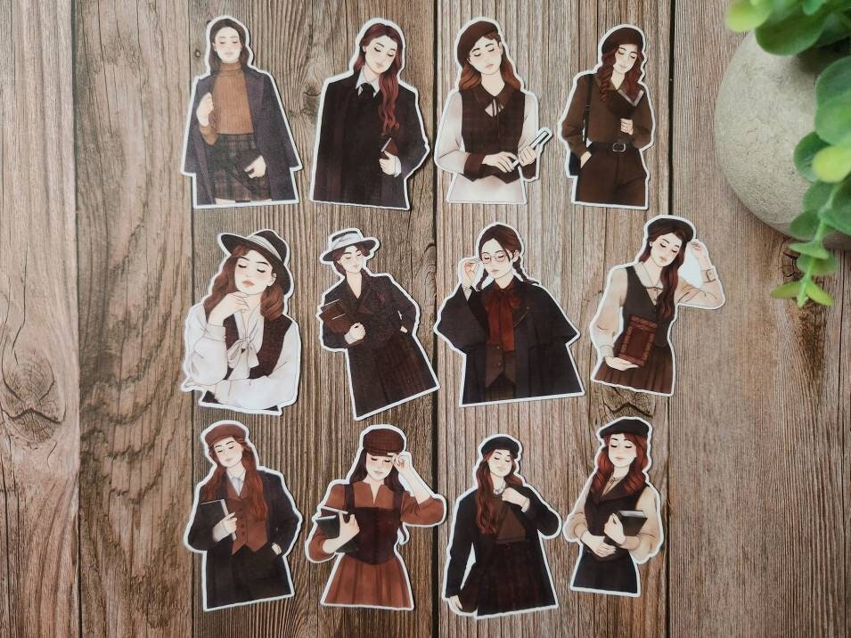 Dark Acadamia Girls Stickers