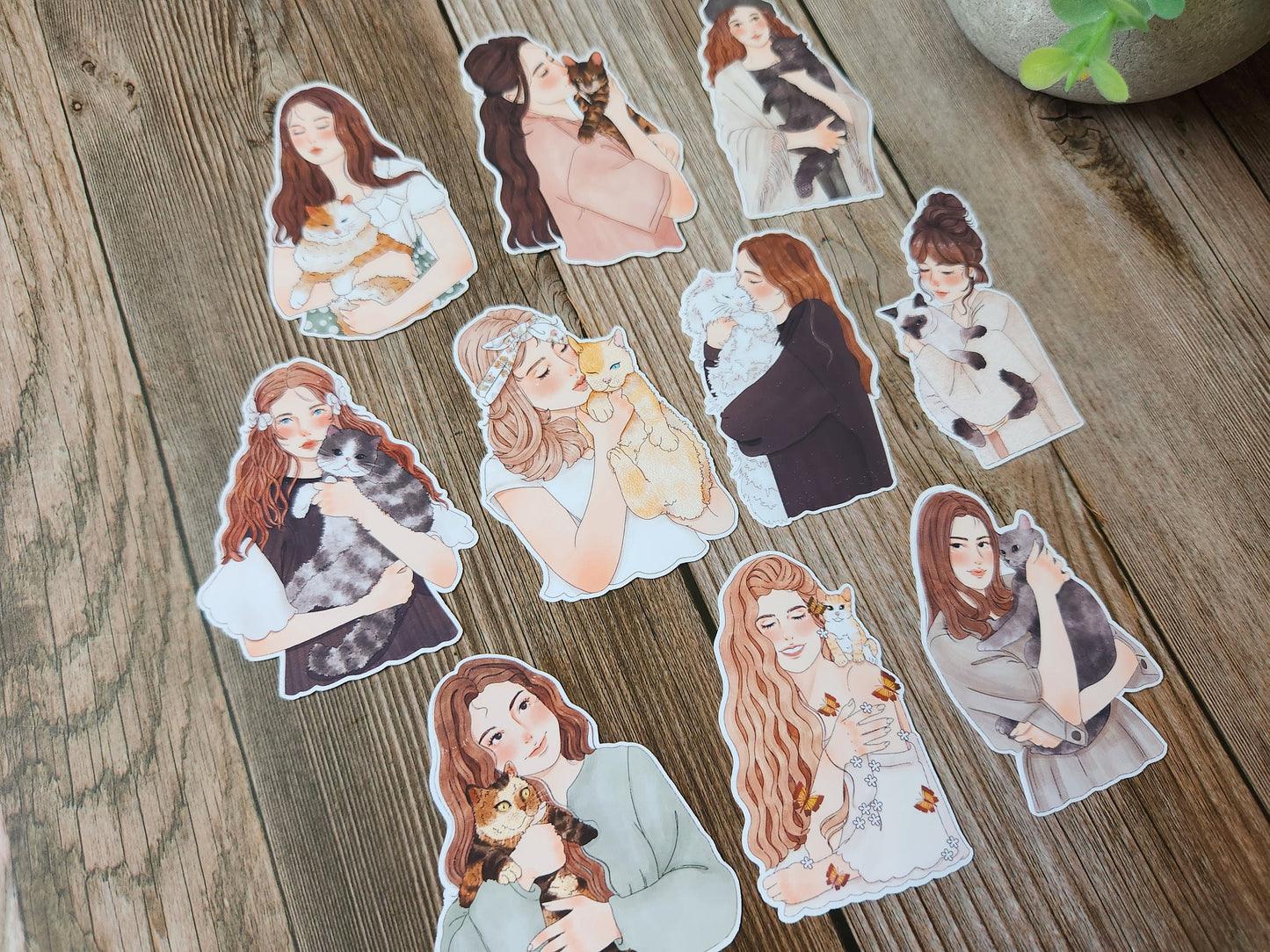 Kitty Lovers Girl Stickers