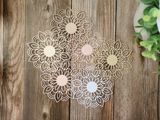 Set of 4 Doily Flower Die Cuts