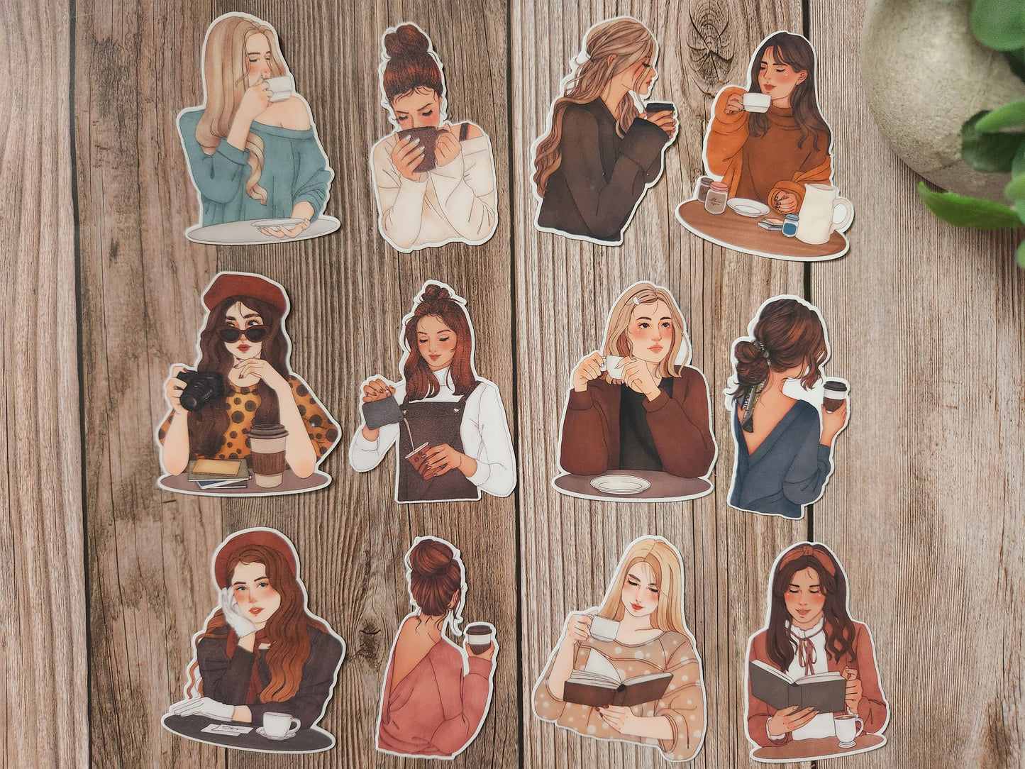 Coffee Lovers Girl Stickers