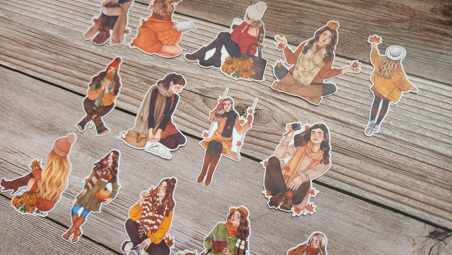 Autumn Dreams Girl Stickers