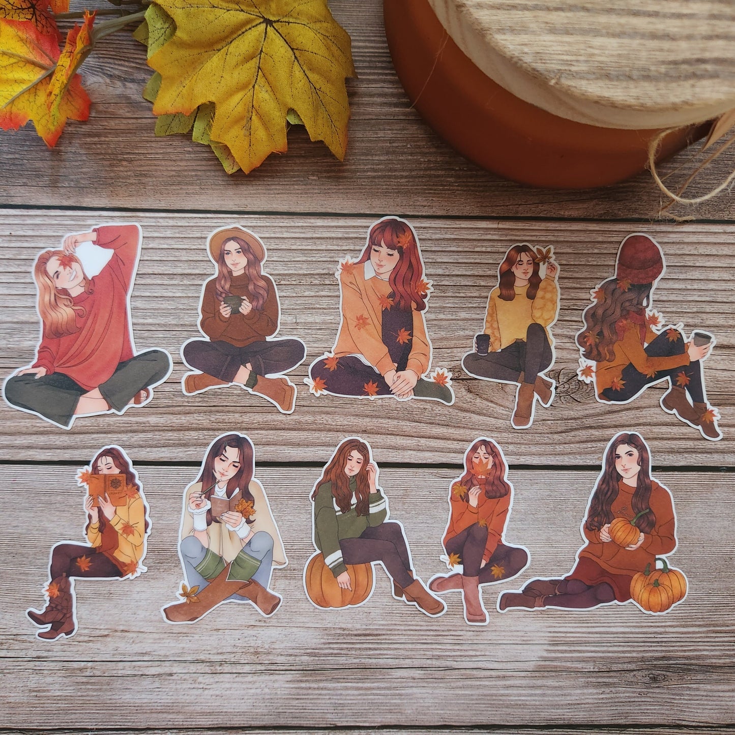 Cozy Autumn Girl Stickers