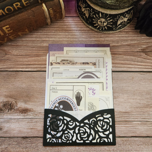 Black and purple Small Pocket Full of Memos | Pocket Full of Labels | Labels | Memo Papers | Memos | Stuffed Paper Pocket